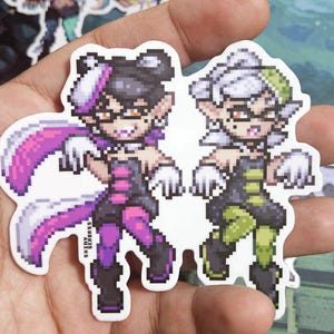 Splatoon Pixel Art Stickers | Matte Vinyl Inkling Marina Pearl Nintendo ...