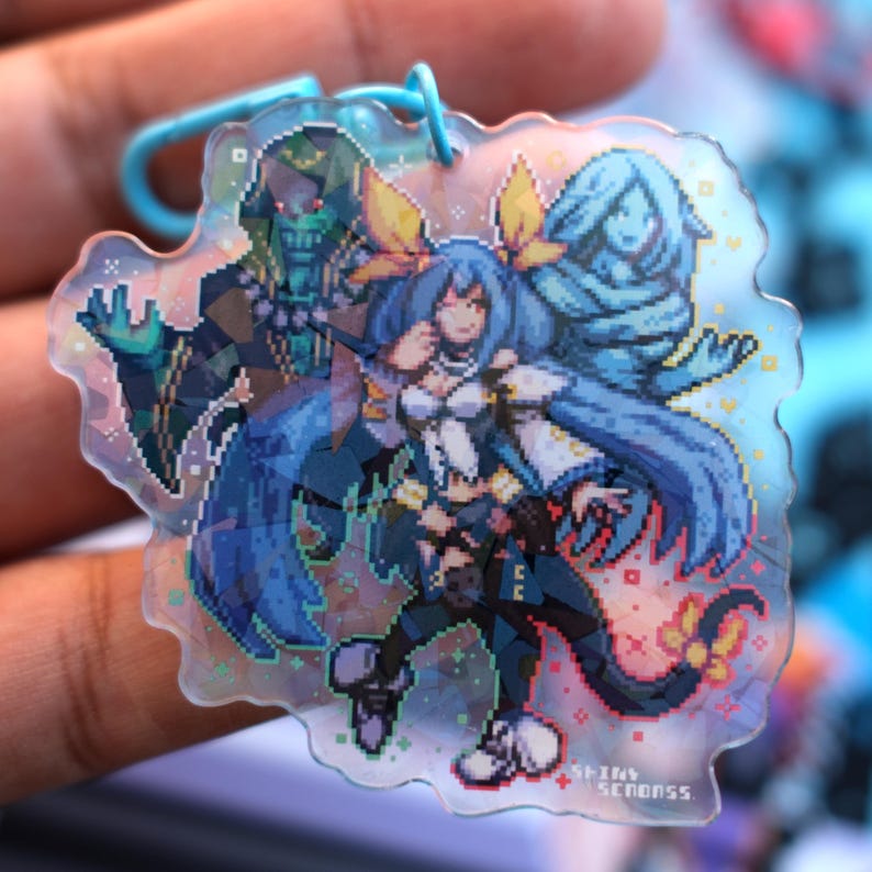 Guilty Gear Strive Pixel Art Acrylic Charms Giovanna Baiken Dizzy ...
