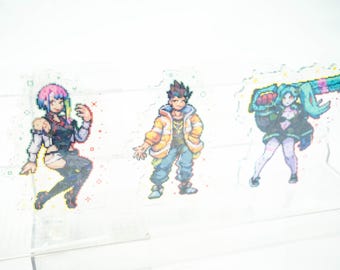 Cyberpunk Edgerunners Acrylic Standee Pixel Art | Double Sided