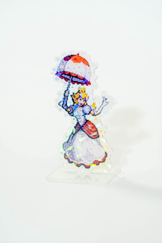 Mario Acrylic Standee Pixel Art | Double Sided Cracked Holographic