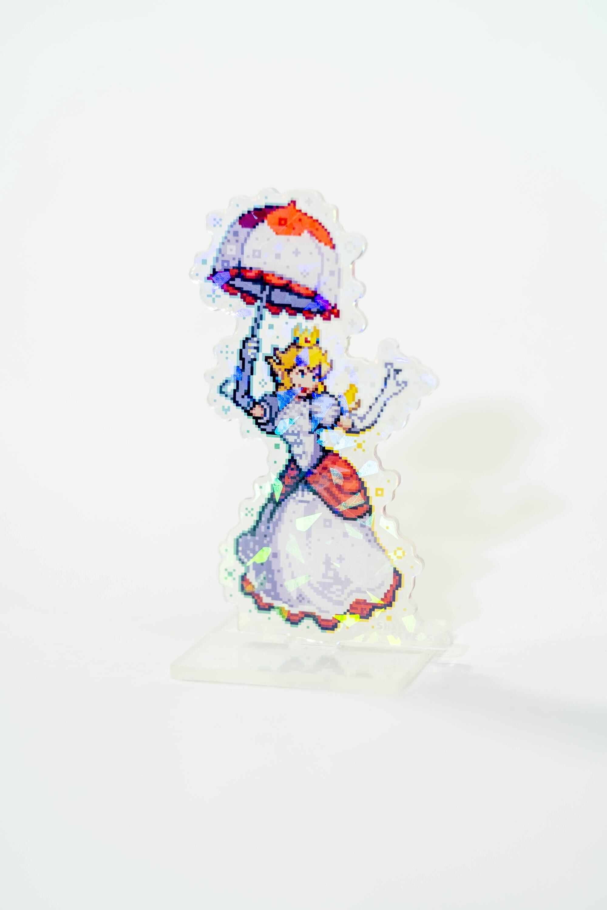 Mario Acrylic Standee Pixel Art | Double Sided Cracked Holographic