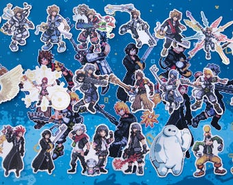 Kingdom Hearts 3 Pixel Art Stickers | Roxas, Lea, Xion, Aqua