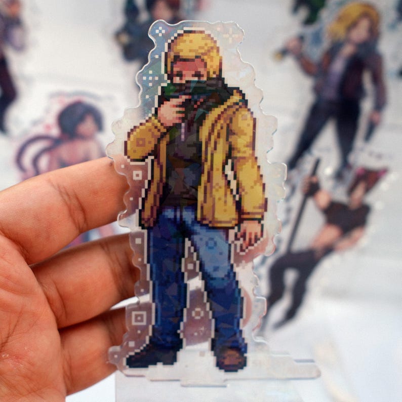 Resident Evil Acrylic Standee Pixel Art| Leon Kennedy Ashley Graham Ada Wong Jill Valentine Wesker Chris Redfield Claire Nemesis Sheva Hunk Ethan