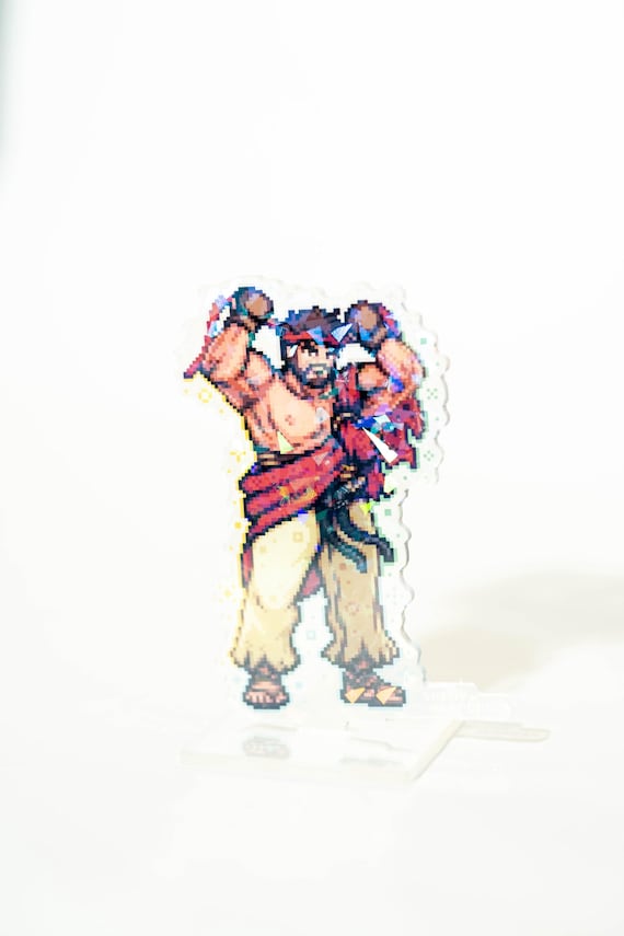 Street Fighter Pixel Art Art Acrylic Standees | Ken Ryu Cammy Chun