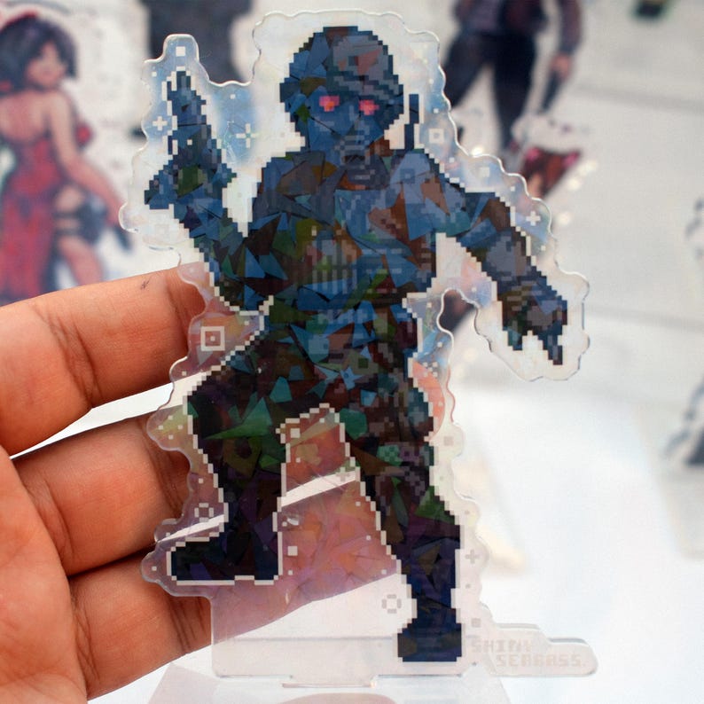 Resident Evil Acrylic Standee Pixel Art| Leon Kennedy Ashley Graham Ada Wong Jill Valentine Wesker Chris Redfield Claire Nemesis Sheva Hunk Hunk