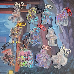 Diosa de la Victoria Nikke Charm Acrílico Pixel Art / Rapi Anis Neon Dorothy Doro Capucha Roja Blancanieves Escarlata Blanc Noir Cenicienta gacha
