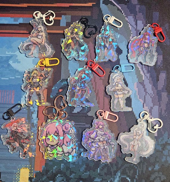 Goddess of Victory Nikke Acrylic Charm Pixel Art | Rapi Anis Neon