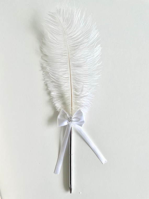 Nikkah Pen Wedding Pen Qabool Hai Pen White Ostrich Feather Pen