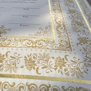 SAMT | Gold verschönert | Heiratsurkunde mit Museumsqualität | Nikkah Nama | Islamisch | Nikkah Vertrag | Hochzeitsgeschenk | Giclee