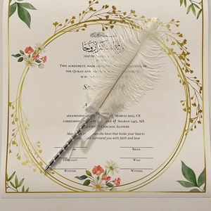 Heiratsurkunde | Museumsqualität | Nikkah Nama | Islamisch | Nikkah Vertrag | Hochzeitsgeschenk | Kalligraphie | Archival Matt | Giclee