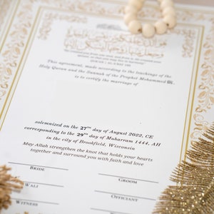 Heiratsurkunde | Museumsqualität | Nikkah Nama | Jahrestag | Islamisch | Nikkah Vertrag | Hochzeitsgeschenk | Kalligrafie