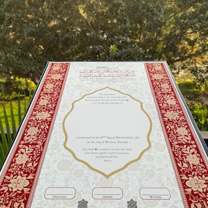 Heiratsurkunde | Museumsqualität | Nikkah Nama | Islamisch | Nikkah Vertrag | Hochzeitsgeschenk | Kalligraphie | Archival matt | Giclee