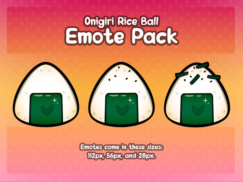 Onigiri Emote for Twitch Stream Rice Ball Twitch Stream Etsy Australia