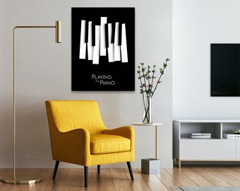 Piano Artwork, Instant Download Printable Art, Black and White Printable, Musical Wall Art, Digital Art Work To Frame, Musical Decor