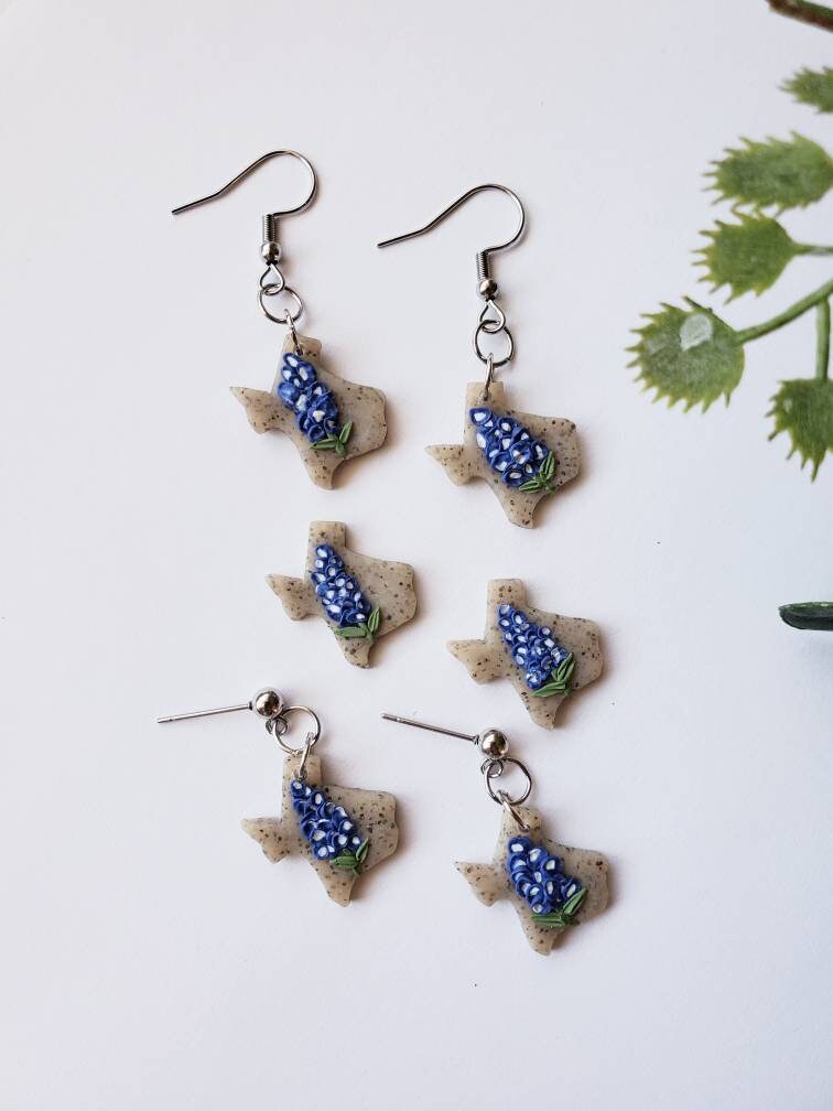 Texas Bluebonnets PRE-ORDER - Lightweight and Hypoallergenic Earrings