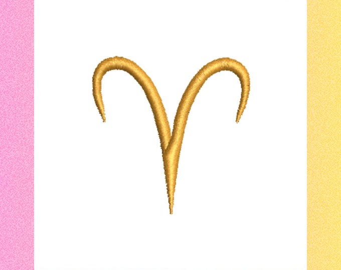 Aries Embroidery Design File  - Astrological Symbol - Esoteric Mystical Birthday Zodiac Symbol Sign - Six Sizes Available - Instant Download