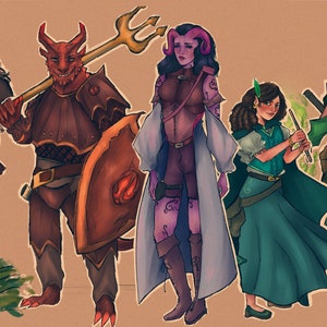 DnD Character Party Commission, Character Art Commission , D&D Party commission , illustrazione fantasy personalizzata, campagna DnD