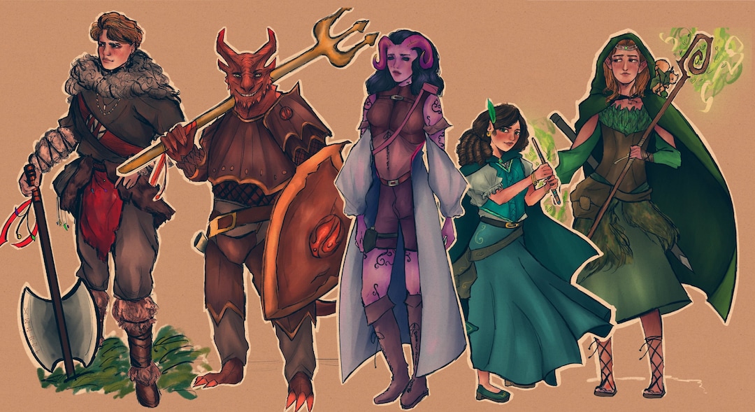 Dnd Character Party Commission, Character Art Commission , D&D Party