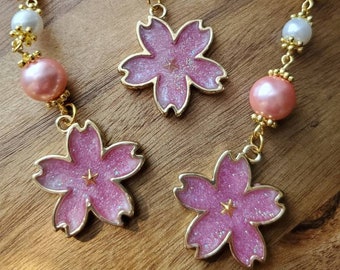 Pink Cherry Blossom Keychain