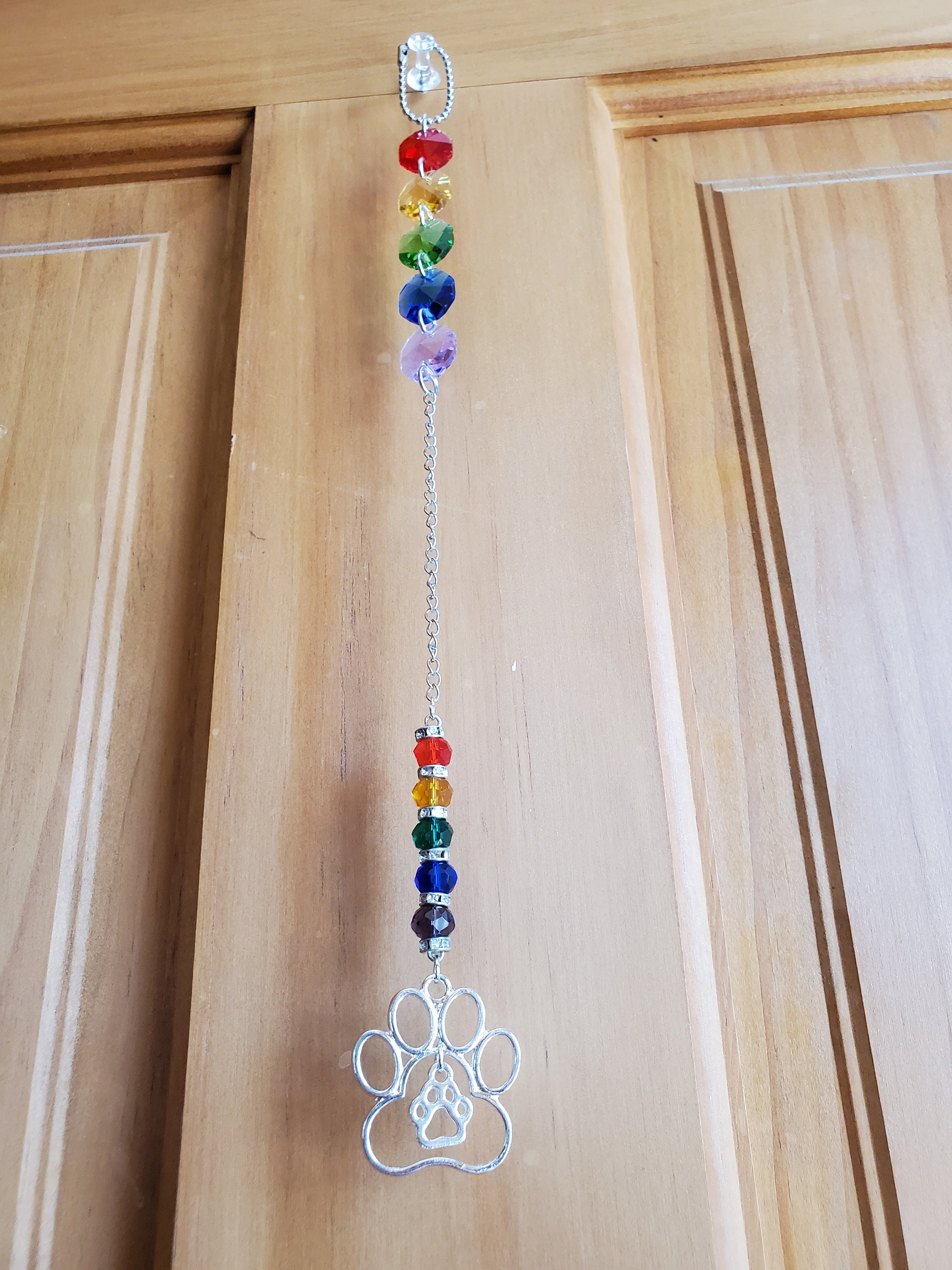 Rainbow Bridge Suncatcher | Pet Loss Memorial Gift | Paw Print Silver ...