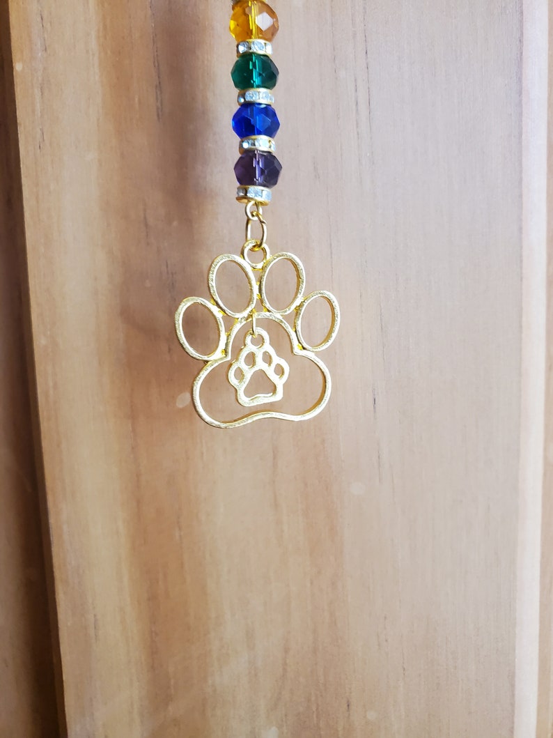 Rainbow Bridge Suncatcher | Pet Loss Memorial Gift | Paw Print Silver ...