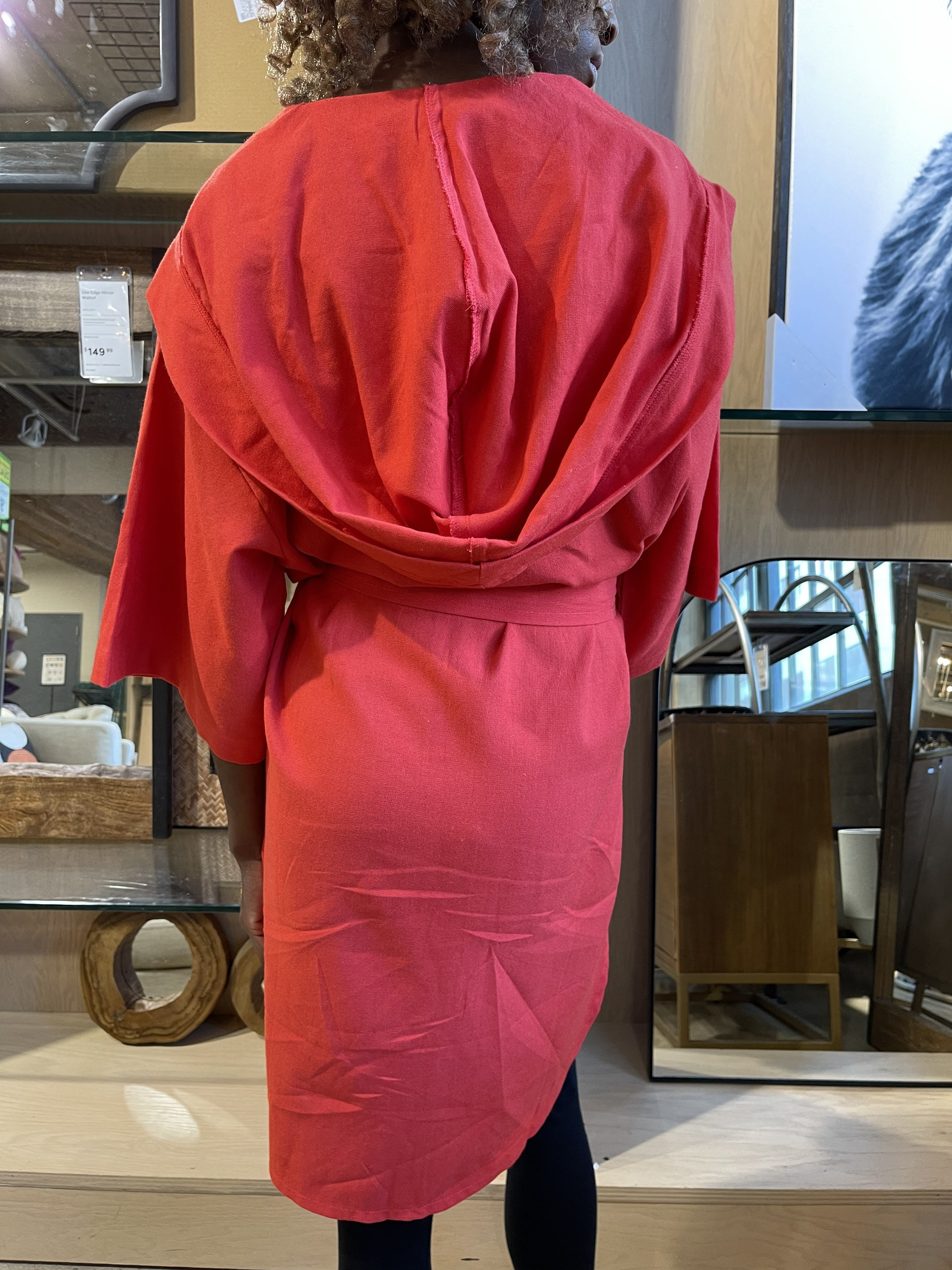 Turkish Cotton Hooded Robe Red Turkish Cotton Kimono Robe Etsy UK