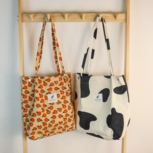 Corduroy Shoulder Bag,Corduroy tote,Handbag,Shoulder Messenger Bag,Tote Bag For Shopping,Corduroy Bag/Casual Bag/gift for her image 3