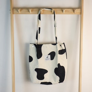 Bolso de hombro de pana, bolso de pana, bolso, bolso mensajero de hombro, bolso de mano para ir de compras, bolso de pana/bolso casual/regalo para ella Cow