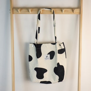 Sac à bandoulière en velours côtelé, fourre-tout en velours côtelé, sac à main, sac messager à bandoulière, sac fourre-tout pour le shopping, sac en velours côtelé/sac décontracté/cadeau pour elle Cow