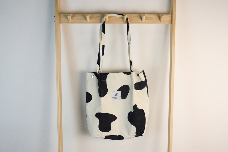 Bolso de hombro de pana, bolso de pana, bolso, bolso mensajero de hombro, bolso de mano para ir de compras, bolso de pana/bolso casual/regalo para ella Cow