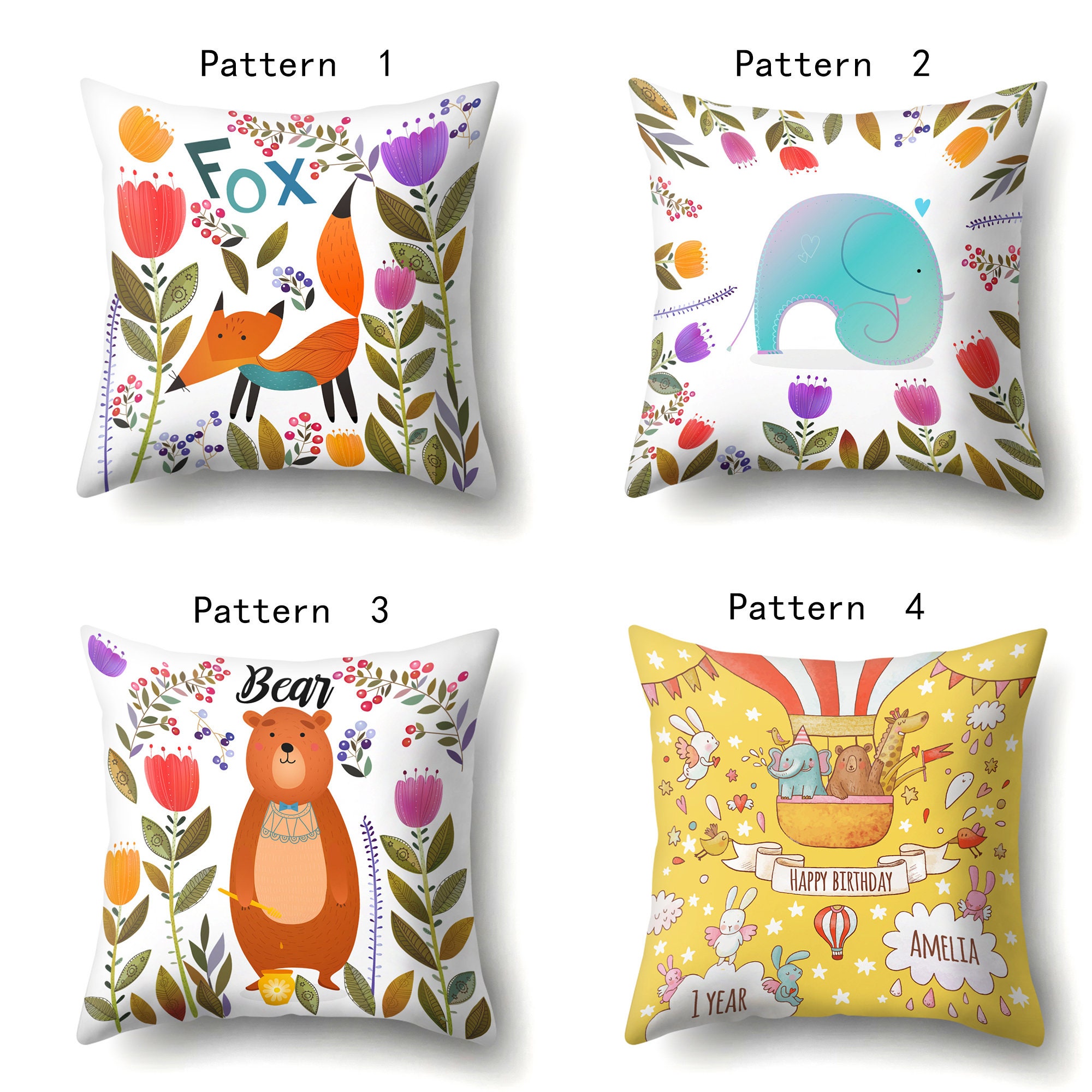 Animal Throw Pillow Cover Cushion Cover Pillow Case 18x18 Etsy