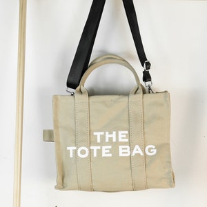 Sacs fourre-tout en toile,Sac à bandoulière,Sac en toile,Sac minimaliste,Sac à provisions ECO Friendly,Cadeau pour elle Khaki