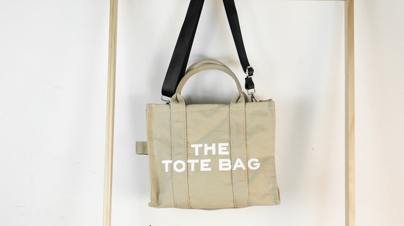 Sacs fourre-tout en toile,Sac à bandoulière,Sac en toile,Sac minimaliste,Sac à provisions ECO Friendly,Cadeau pour elle Khaki