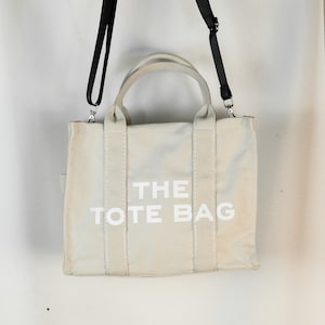 Sacs fourre-tout en toile,Sac à bandoulière,Sac en toile,Sac minimaliste,Sac à provisions ECO Friendly,Cadeau pour elle White