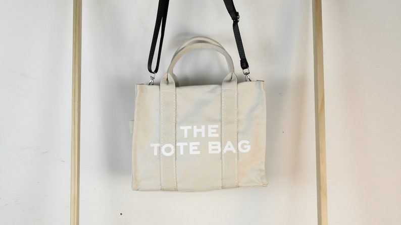 Sacs fourre-tout en toile,Sac à bandoulière,Sac en toile,Sac minimaliste,Sac à provisions ECO Friendly,Cadeau pour elle White