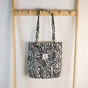 Corduroy schoudertas, Corduroy tote, handtas, schouder Messenger Bag, Tote Bag om te winkelen, Corduroy tas/Casual tas/cadeau voor haar Zebra