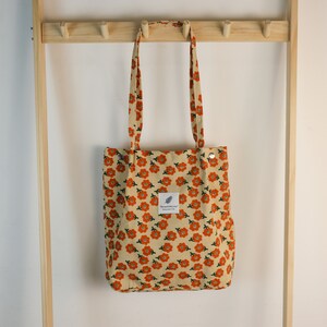 Corduroy Shoulder Bag,Corduroy tote,Handbag,Shoulder Messenger Bag,Tote Bag For Shopping,Corduroy Bag/Casual Bag/gift for her Daisy