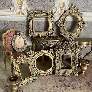 Miniatur antiker Goldrahmen. Handgemalter - Bilderrahmen- Spiegelrahmen