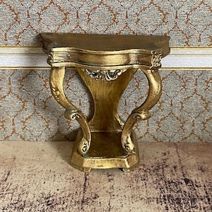 Miniature Antique Gold Baroque Console . 1:12 Scale