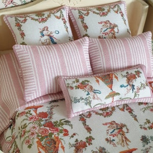 Doll house Double Bedding Set  1:12 Scale