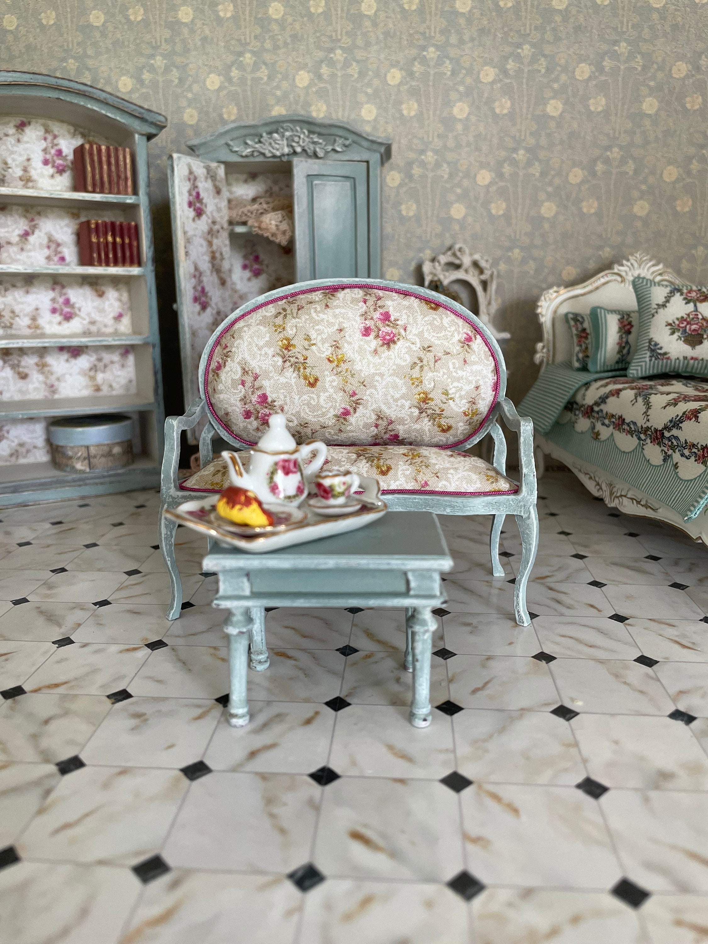 Miniature Small Side Table Louis XVI Doll House Miniature Furniture. 1 12 Scale Etsy Canada