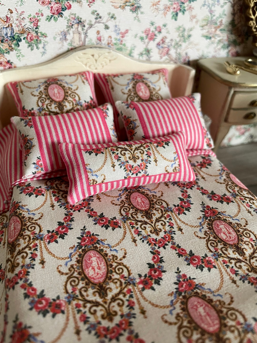 Doll House Bedding Doppelt Set 112 Scale Etsy