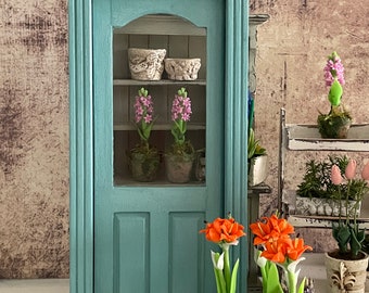 Dollhouse Furniture Miniature Door , Hand Painted , 1:12 Scale , Provence Style