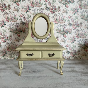 Dollhouse Vanity Table . Dollhouse Chest of drawers . Dolls House French Style Dressing Table 1:12 Scale