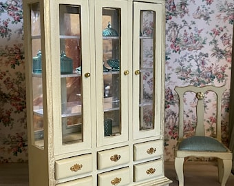Dollhouse Furniture , Miniature Dining Cabinet , Hand Painted , 1/12 Scale