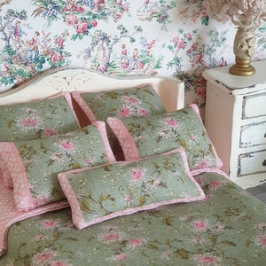 Doll house  Double Bedding Set 1:12 Scale . Provence Style .