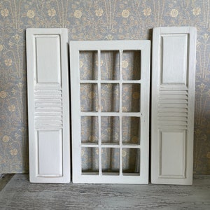 Shabby Shutter . Miniature Scale Wooden. Dollhouse Decoration Accessory