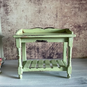 1:12 Scale  MINIATURE Garden  Green Table Farmhouse  Provincial Furniture Country Shabby Chic