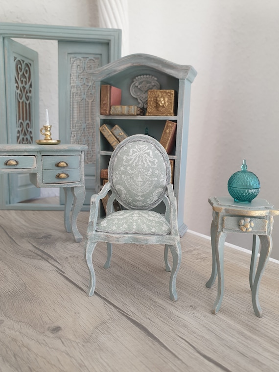 Shabby Chic Chair in French Style 1 12 Scale Etsy