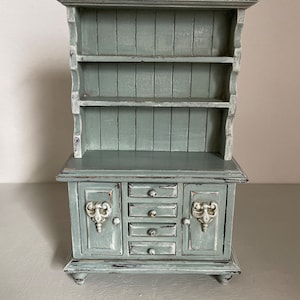Miniature dolls house kitchen . Hand Painted 1/12 Scale . Miniature French Provincial Furniture Country Shabby Chic
